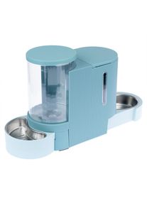 TIAKI Futter- und Wasserspender, hellblau bis 1,3kg Trockenfutter & 3l Wasser für Katzen und Hunde