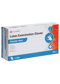 LIVSANE Latex-Untersuchungshandschuhe L puderfrei