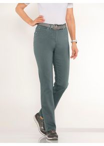 WITT Damen Stretch-Jeans bestickte Ges&auml;sstaschen, wintert&uuml;rkis, Gr&ouml;&szlig;e 40, 98% Baumwolle, 2% Elasthan