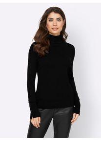 Heine Witt Damen Rollkragenpullover in Viskose-Qualität, schwarz, Größe 48, 80% Viskose, 20% Polyamid