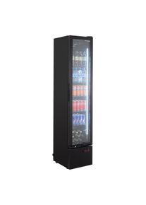 Getränkekühlschrank GKS-160 Slim, 160 Liter Kühlraumvolumen, Innenbeleuchtung, schwarz | Gastro Kühlschrank | Flaschenkühlschrank | Kühlschrank