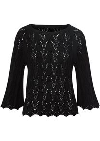 Peter Hahn - Rundhals-Pullover, schwarz, Gr. 38, Baumwolle