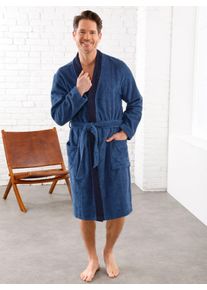 feel good Witt Herren Bademantel, jeansblau, Größe 44/46, 100% Baumwolle