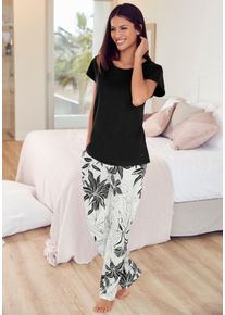 Lascana Witt Damen Pyjamaoberteil, schwarz, Größe 36/38, 50% Baumwolle, 50% Viskose