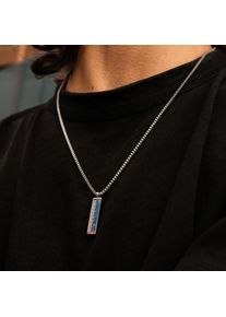 Holzkern Halsketten Herren Silber und Lapislazuli
