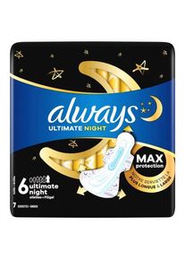 always Ultra Binde Ultimate Night Max Protection Flügel (Grösse 6), 7 Stück