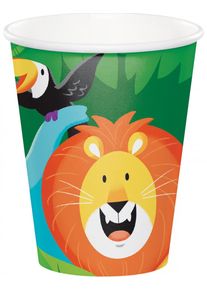 8 Safari Abenteuer Pappbecher 256ml