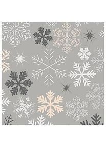 Servietten Papstar ROYAL Collection Snowflakes, 3-lagig, 1/4 Falz, saugfähig, reissfest, B 330 x H 330 mm, Recyclingpapier, grau, 20 Stück