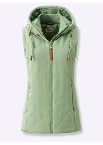 WITT Damen Steppweste mit Strickstehkragen, Microfaser, eucalyptus, Größe 44, 100% Polyester. Wattierung: 100% Polyester