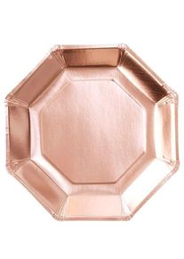 Amscan 8 placche metalliche oro rosa Basilea 23cm
