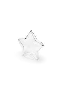 partydeco 3 scatole trasparenti a forma di stella 10 cm
