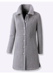 WITT Damen Wintermantel in Bouclé-Qualität, steingrau, Größe 50, 100% Polyester