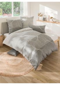 Biberna Witt Bettwäsche, grau, Größe 40x80/135x200 cm, 100% Baumwolle