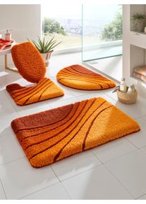 Hagemann Witt Badematte, terra-vanille-gemustert, Größe 50x50 cm - WC-Vorlage ohne Ausschnitt, 100% Polyacryl