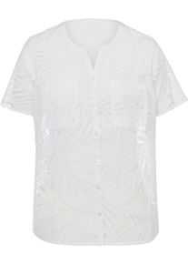 Damen Kurzarm-Bluse weiss