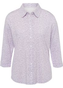 Damen Druckbluse ecru-flieder-bedruckt