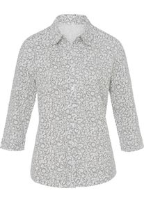 Damen Druckbluse ecru-grau-bedruckt