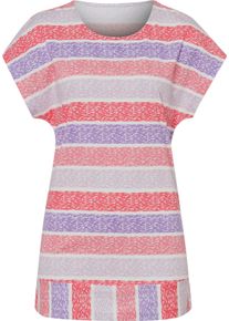 Damen Longshirt koralle-lavendel-bedruckt