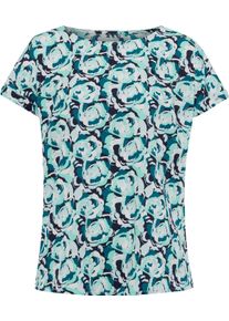 Damen Schlupfbluse marine-blaugrün-bedruckt