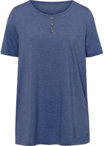 Damen Longshirt royalblau-meliert