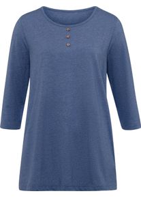 Damen Longshirt royalblau-meliert