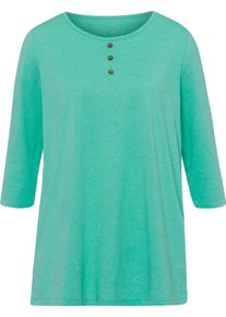 Damen Longshirt blaugrün-meliert