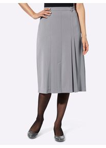 WITT Damen Faltenrock mit Wooltouch-Effekt, steingrau-meliert, Größe 40, 75% Polyester, 20% Viskose, 5% Elasthan