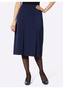 WITT Damen Faltenrock mit Wooltouch-Effekt, marine, Gr&ouml;&szlig;e 44, 75% Polyester, 20% Viskose, 5% Elasthan