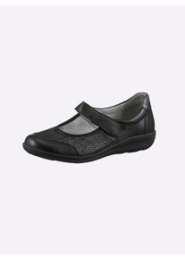 Witt Damen Klettschuh mit Stretch-Einsatz, schwarz, Gr&ouml;&szlig;e 38, 70% Veloursleder, 30% Textil