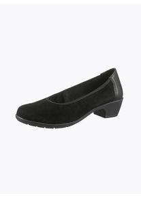 Witt Damen Pumps für kräftige Füsse, schwarz, Größe 37, 90% Nubukleder, 10% Glattleder
