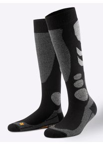 Mustang Witt Damen Ski-Socken, schwarz-anthrazit, Größe 39-42, 47% Polyester, 31% Polyacryl, 12% Polyamid, 9% Wolle, 1% Elasthan