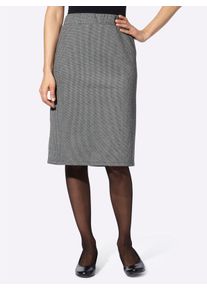 WITT Damen Jerseyrock mit verdecktem Gehschlitz hinten, schwarz-wei&szlig; Pepita, Gr&ouml;&szlig;e 42, 95% Polyester, 5% Elasthan