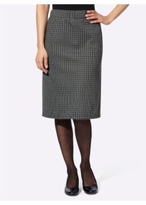 WITT Damen Jerseyrock mit verdecktem Gehschlitz hinten, schwarz-wei&szlig;-kariert, Gr&ouml;&szlig;e 19, 95% Polyester, 5% Elasthan