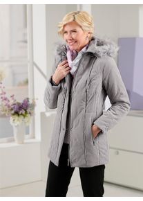 WITT Damen Kapuzenjacke in handschuhweicher Qualit&auml;t, grau, Gr&ouml;&szlig;e 50, 89% Polyester, 11% Polyamid. Kunstpelz: 100% Polyester. Wattierung: 100% 