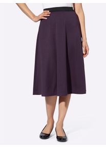 WITT Damen Jerseyrock mit Kontrastbund, bordeaux + aubergine, Gr&ouml;&szlig;e 48, 97% Polyester, 3% Elasthan