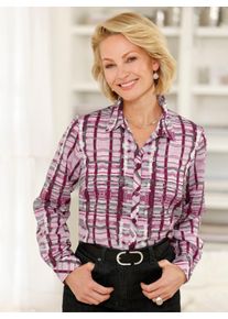 WITT Damen Langarmbluse mit Hemdkragen, ros&eacute;-bordeaux-bedruckt, Gr&ouml;&szlig;e 40, 100% Polyester