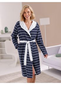 Comtessa Witt Damen Bademantel, marine-weiß-geringelt, Größe 36/38, 80% Baumwolle, 20% Polyester