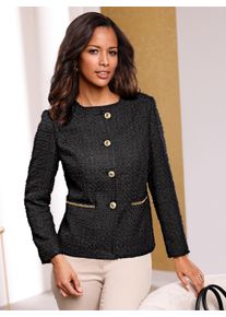 WITT Damen Boucl&eacute;-Blazer mit goldfarbenen Details, schwarz, Gr&ouml;&szlig;e 42, 100% Polyester