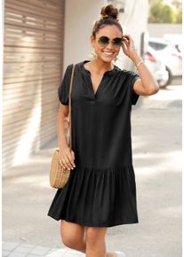 s.Oliver Witt Damen Blusenkleid, schwarz, Größe 36, 100% Viskose