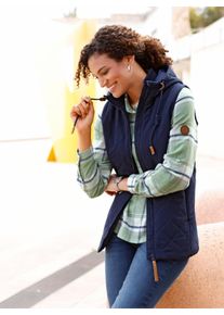 WITT Damen Steppweste mit Strickstehkragen, Microfaser, marine, Größe 40, 100% Polyester. Wattierung: 100% Polyester