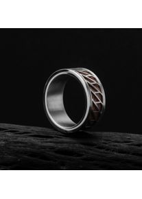Holzkern Bariton Ring Silber und Walnuss