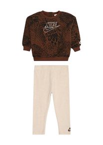 Nike Sportswear, Filles Set 'SWOOSH', beige chiné / marron / noir / blanc