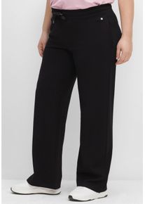 sheego Witt Damen Sporthose in weiter Form, schwarz, Größe 58, 70% Viskose, 26% Polyamid, 4% Elasthan