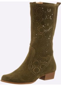 Heine Witt Damen Stiefel, khaki, Gr&ouml;&szlig;e 39, 100% Rindsleder