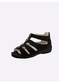 Waldläufer Witt Damen Sandalette, schwarz, Größe 6,5, 100% Nubukleder
