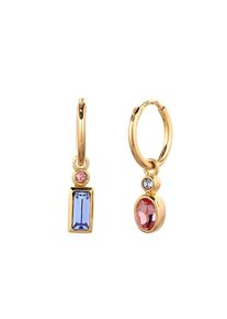 Elli, Femmes Boucles d'oreilles, bleu / or