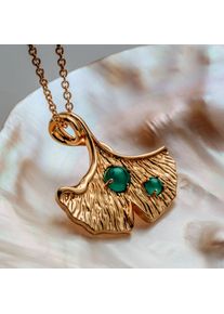 Holzkern Necklaces Gold und Chalcedon