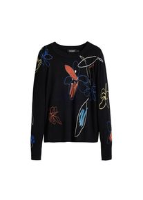 Desigual Pullover Damen Gr&ouml;&szlig;e XL blau / hummer / schwarz / wei&szlig;
