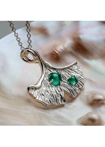 Holzkern Necklaces Silber und Chalcedon