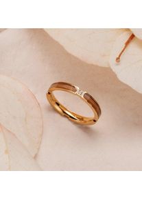 Holzkern Campania Ring Gold und Olive